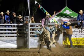 Kempsey's Levi Ward enjoyed two wins at the rodeo the U18 Saddle Bronc and the Novice Bull Ride. Picture Jody Adams Photography