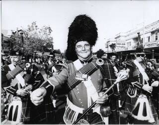 Drum Major Muswellbrook RSL Pipes and Drums Anzac Day 1996. Picture supplied