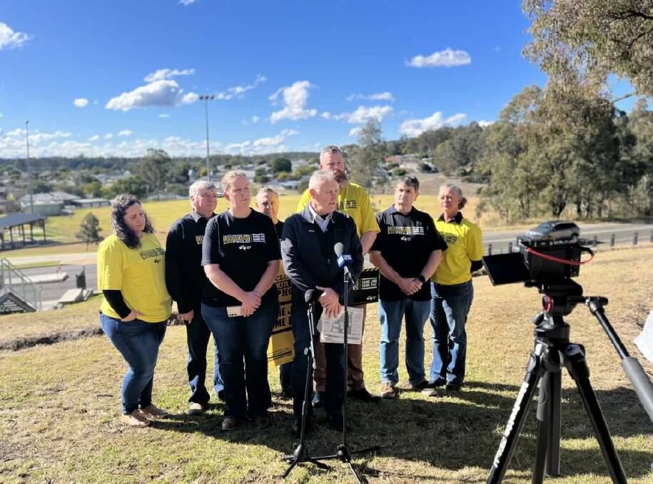 MEU Northern Mining and NSW Energy District President, Robin Williams speaking during the campaign for the Same Job Same Same Pay laws. Picture supplied