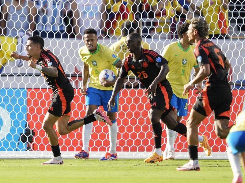 Colombia have come from behind to draw with Brazil and top their Copa America group. (AP PHOTO)